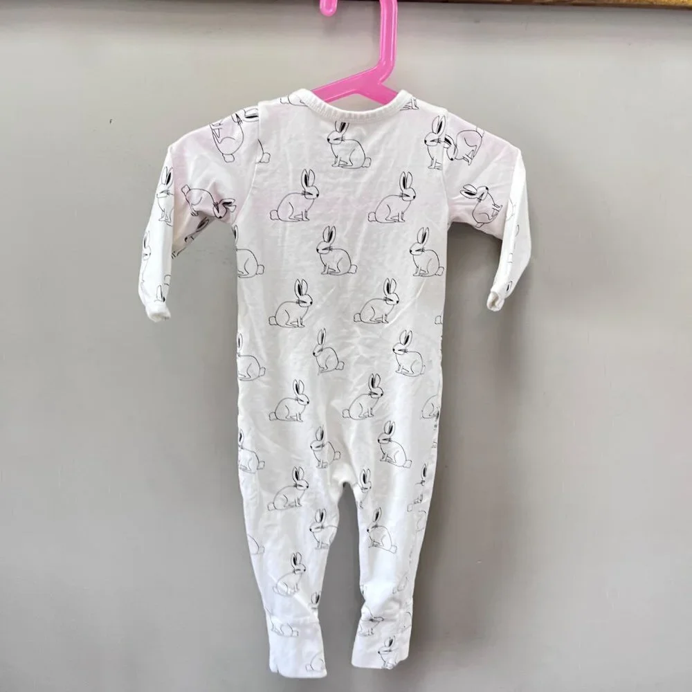Monica & Andy Organic Cotton Rabbit Romper /‎ One Piece- Size 6-9m